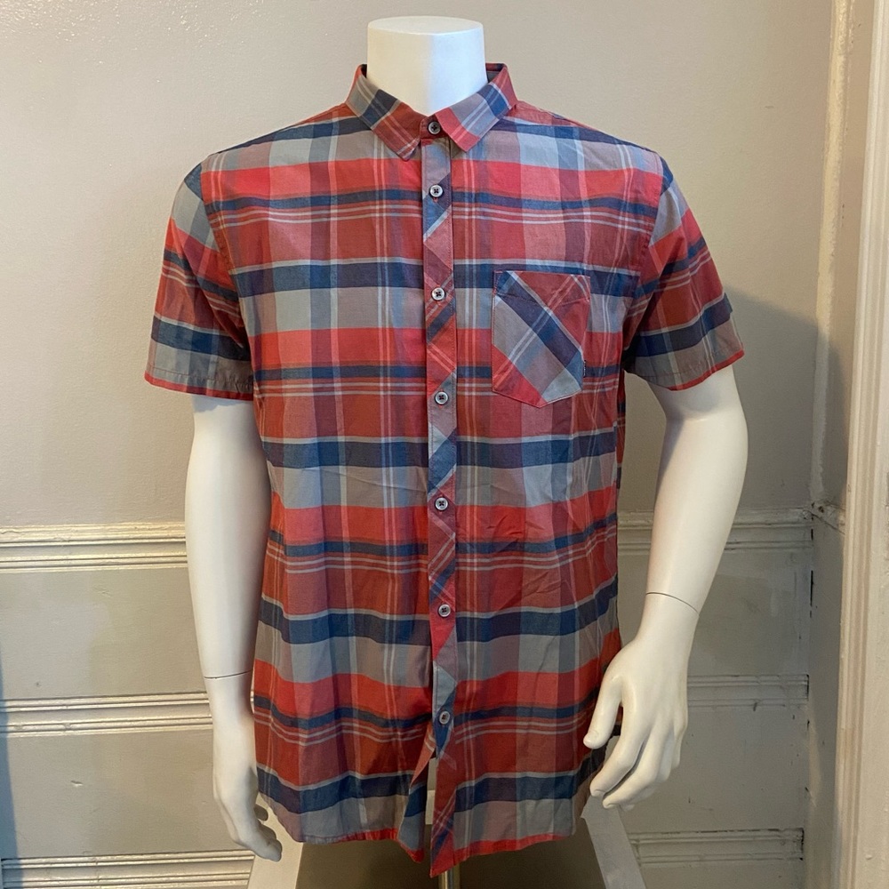 Billabong Mens Orange Short Sleeve Button Up Short Size XL